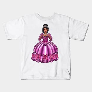 Princess -  Black curly Afro Princess in purple  ii ! beautiful light brown black girl with Afro hair, brown eyes and dark brown skin. Hair love ! Kids T-Shirt